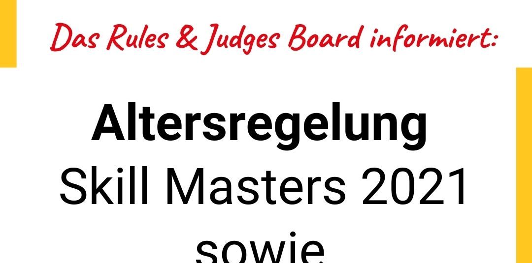 Altersregelung Skill Masters 2021 & Saison 2021/22